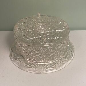 Vintage Creative Containers Corp. Clear Hard Plastic Cake Stand with Lid